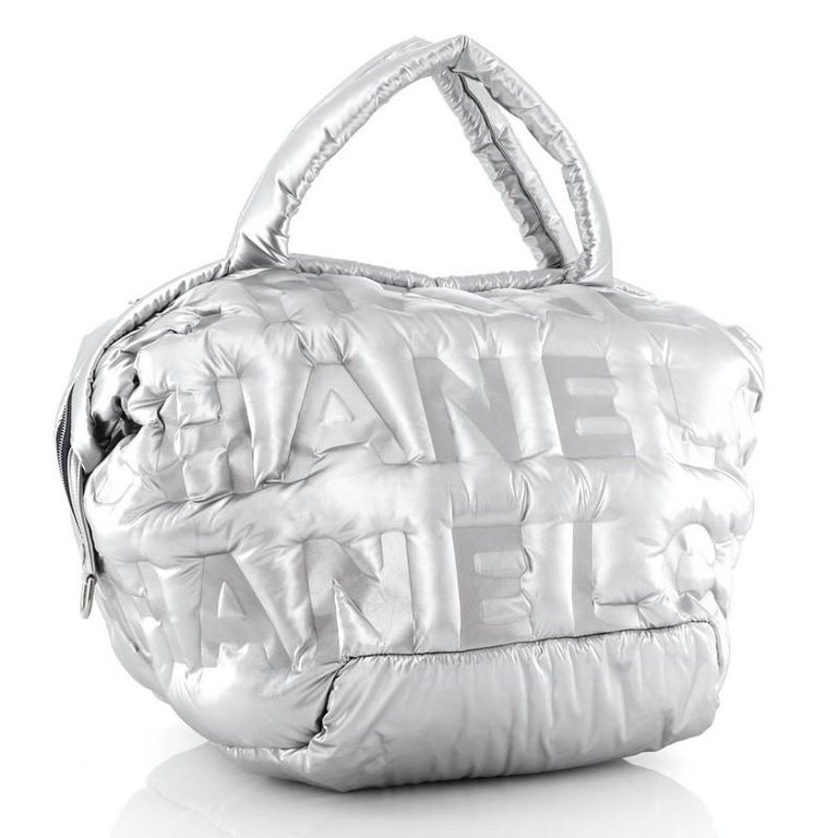Chanel Doudoune Tote Embossed Nylon Large at 1stDibs | doudoune hand bags, doudoune  handbags
