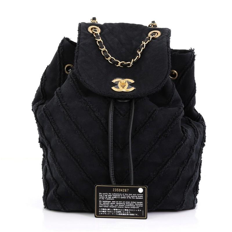 chanel canvas drawstring backpack