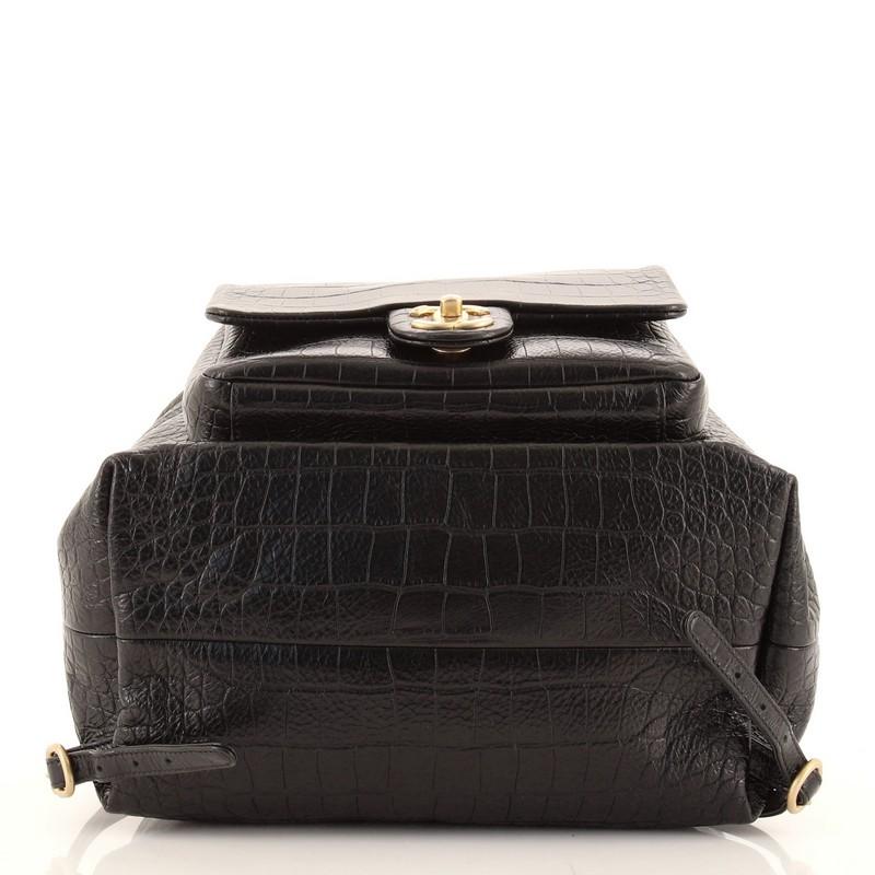 Chanel Drawstring Backpack Crocodile Embossed Calfskin Large In Good Condition In NY, NY
