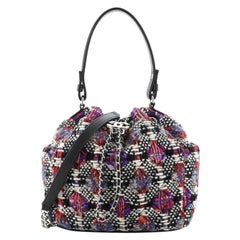Chanel Drawstring Bucket Bag Tweed Small