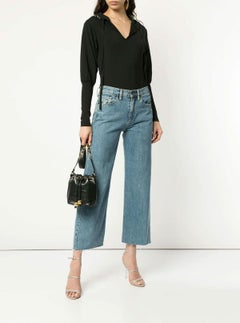 Chanel Kordelzug Bucket Mini Schwarze Cross Body Bag aus Lammfell und Leder mit Kordelzug