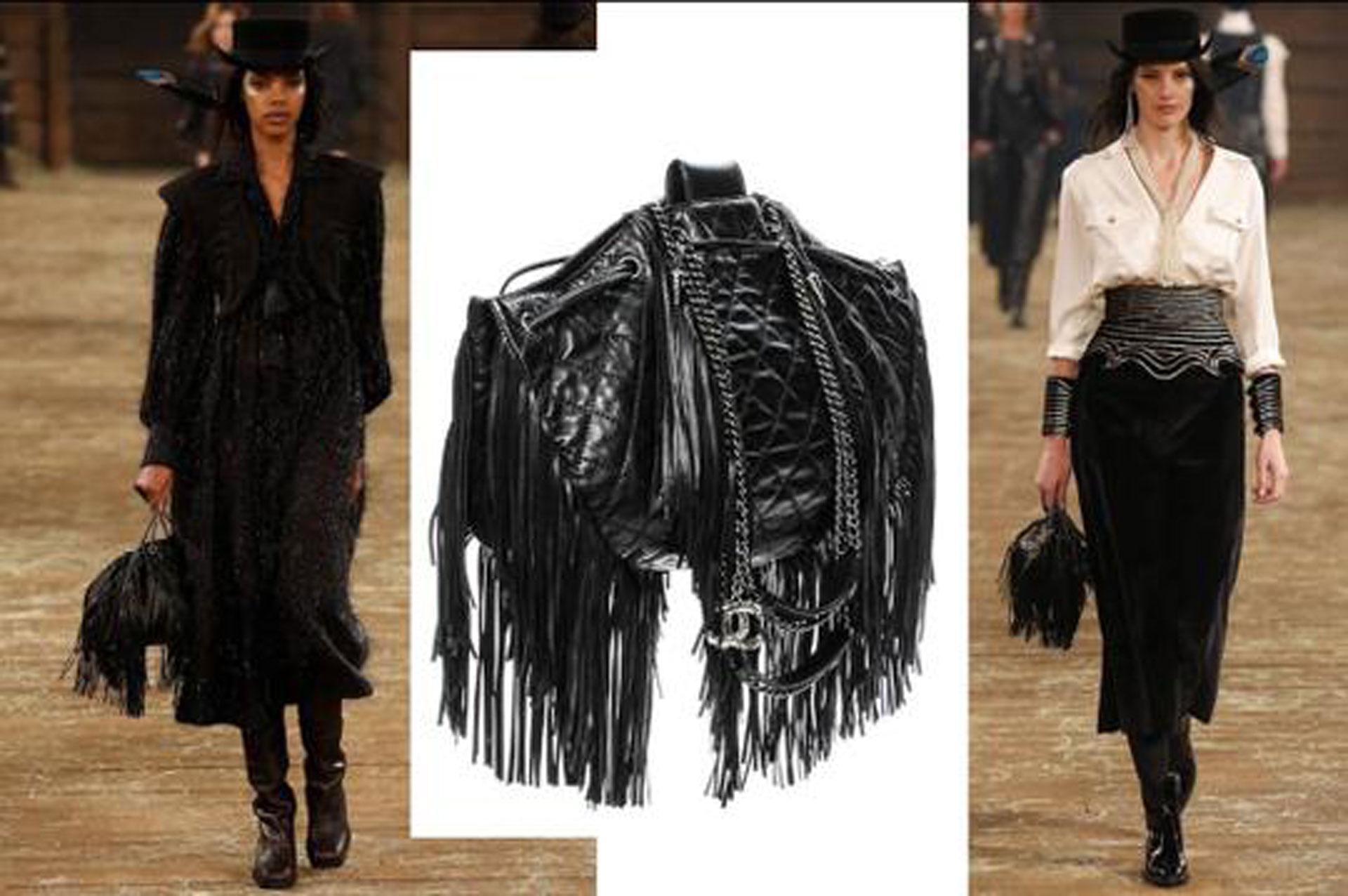 Chanel 2014 Dallas Drawstring Bucket Quilted Rare Fringe Lambskin Leather Bag en vente 5