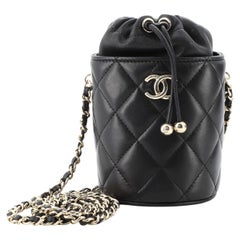 Chanel Drawstring Bucket with Chain Quilted Lambskin Mini