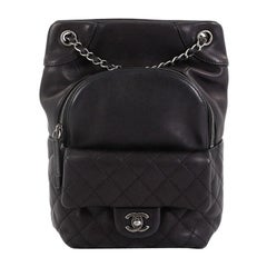 Chanel Drawstring CC Flap Backpack Quilted Lambskin Medium