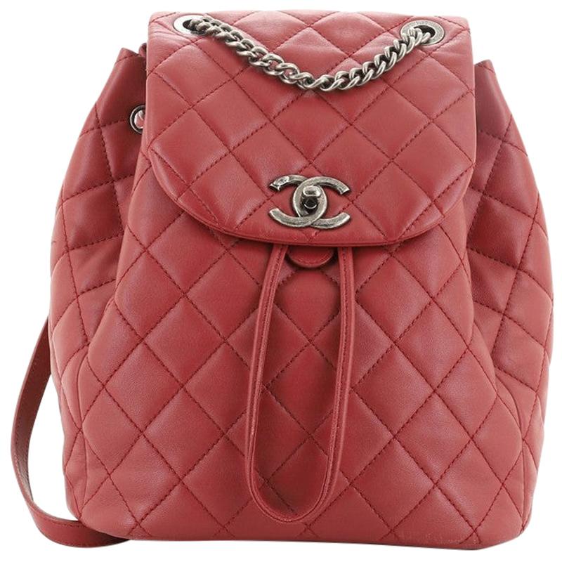 Chanel Drawstring CC Flap Backpack Quilted Lambskin Small