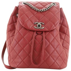 Chanel Drawstring CC Flap Backpack Quilted Lambskin Small