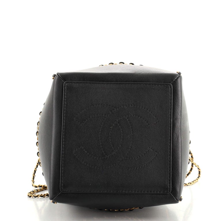 Chanel Drawstring Chain Bucket Bag Quilted Calfskin For Sale at 1stDibs