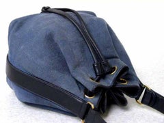 Chanel Drawstring Hobo Denim Chain 226197 Blue X Black Coated Canvas ShoulderBag