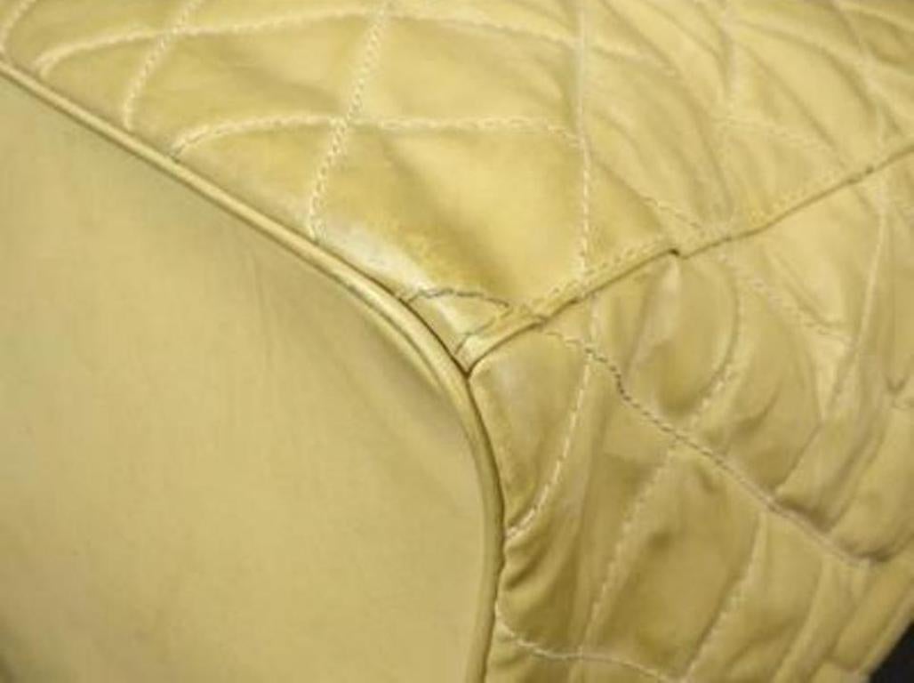 Chanel Drawstring Hobo Quilted Jumbo 217632 Beige Rubber Shoulder Bag For Sale 5