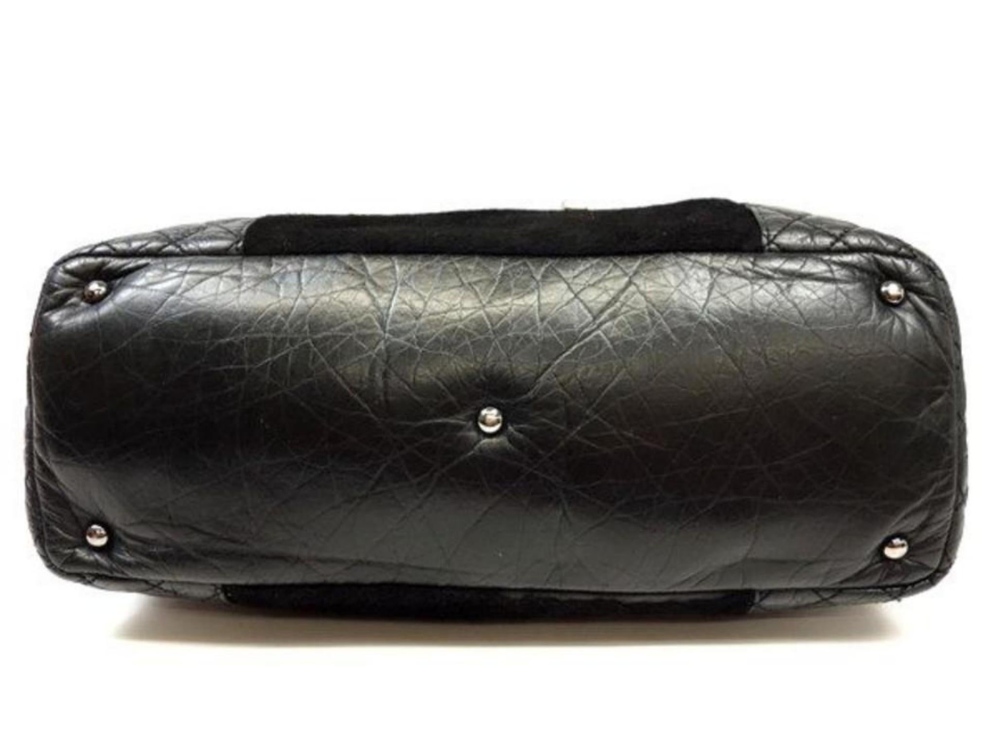 Chanel Drawstring Quilted Ponyhair Chain Tote 225066 Black Leather Shoulder Bag For Sale 4