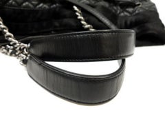 Chanel Drawstring Quilted Ponyhair Chain Tote 225066 Black Leather Shoulder Bag