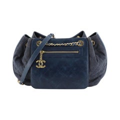 Chanel Drawstring Shoulder Bag Quilted Denim and Aged Calfskin Medium