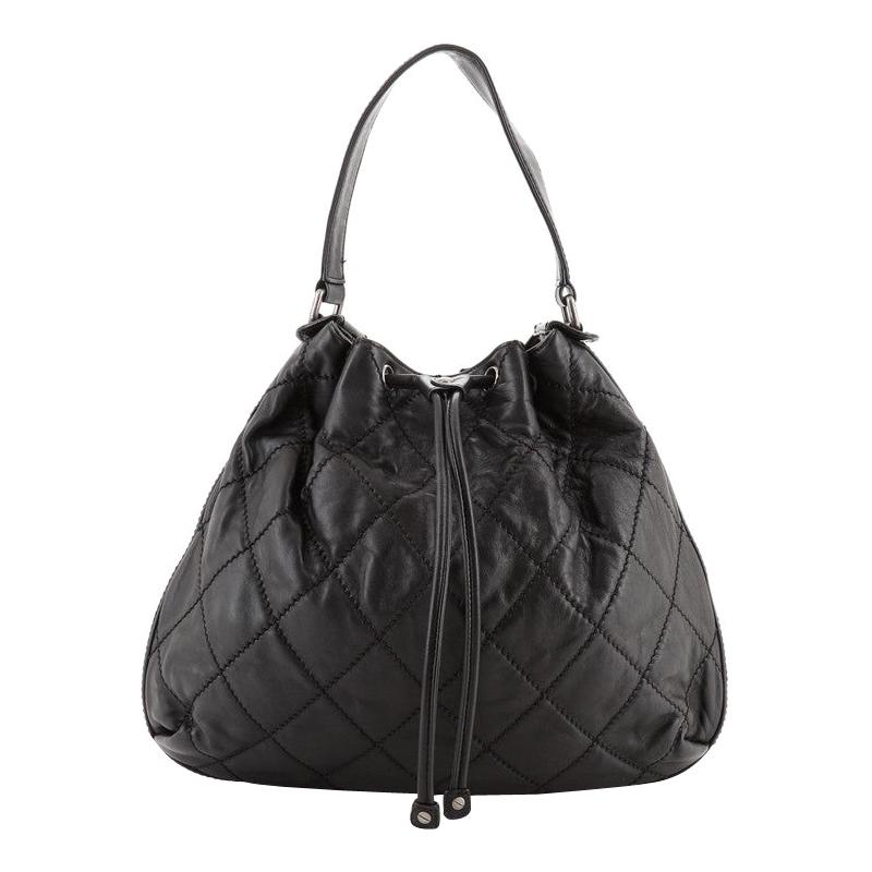 Chanel Drawstring Soft Hobo Quilted Calfskin Large