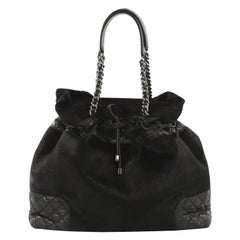 Chanel Drawstring Tote Quilted Calfskin and Pony Hair Medium