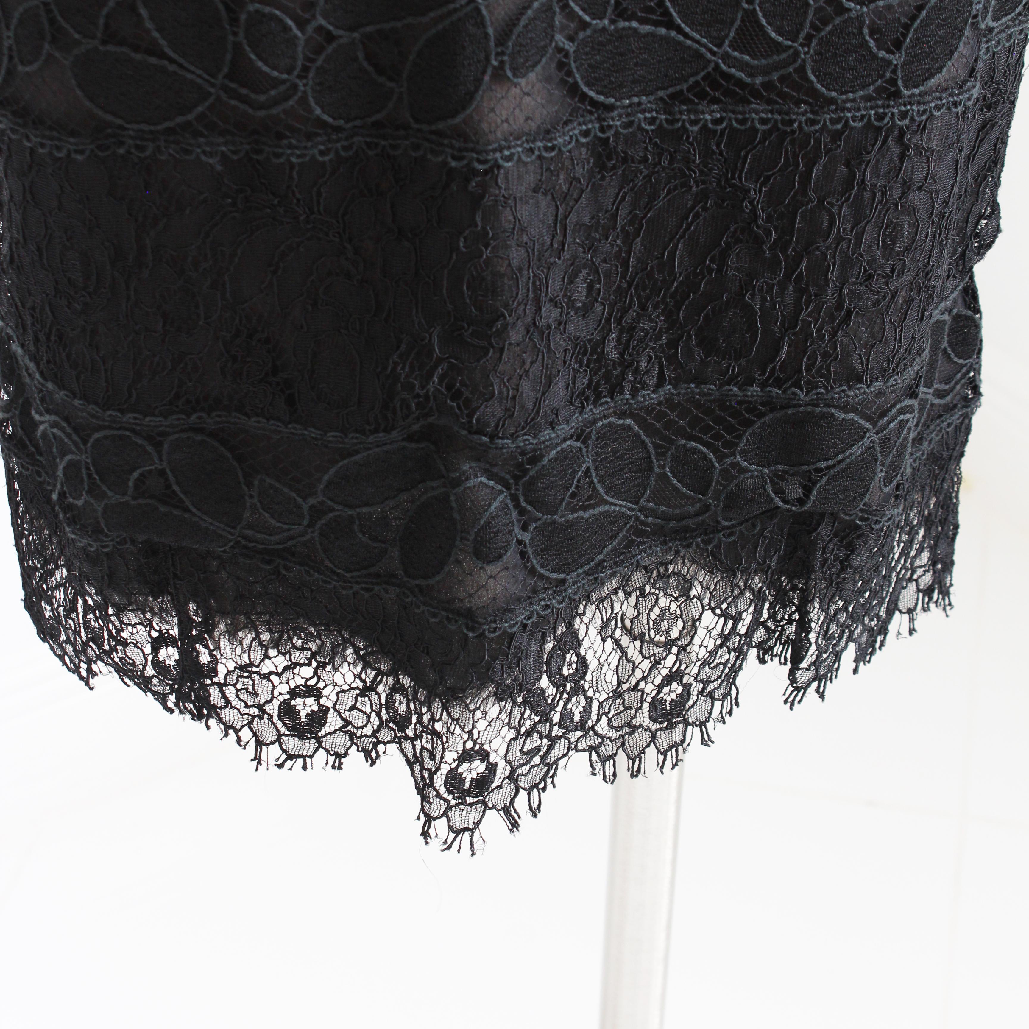 Chanel Dress Cocktail Black Silk Guipure Lace Haute Couture Numbered Vintage LBD For Sale 7