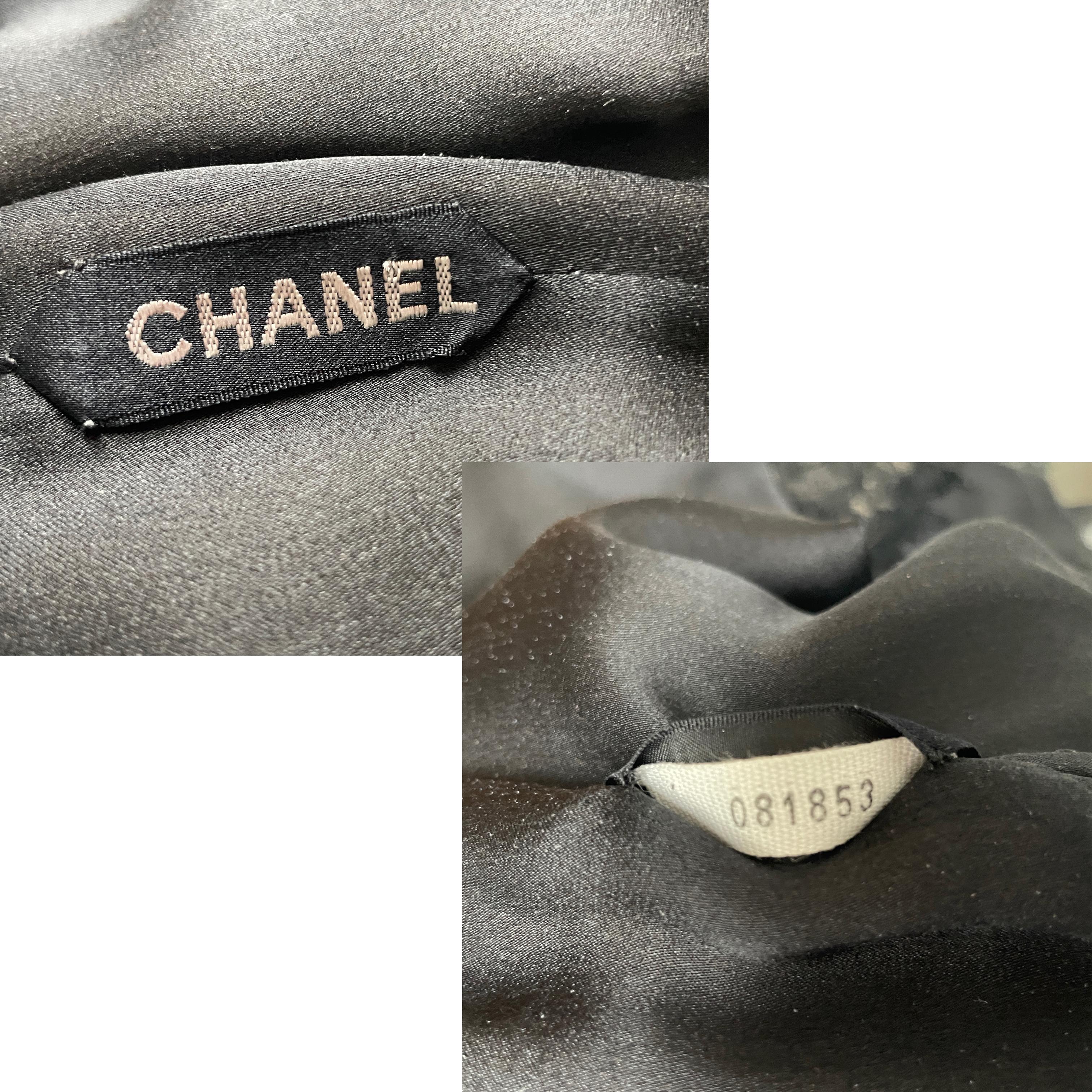 Chanel Dress Cocktail Black Silk Guipure Lace Haute Couture Numbered Vintage LBD For Sale 8