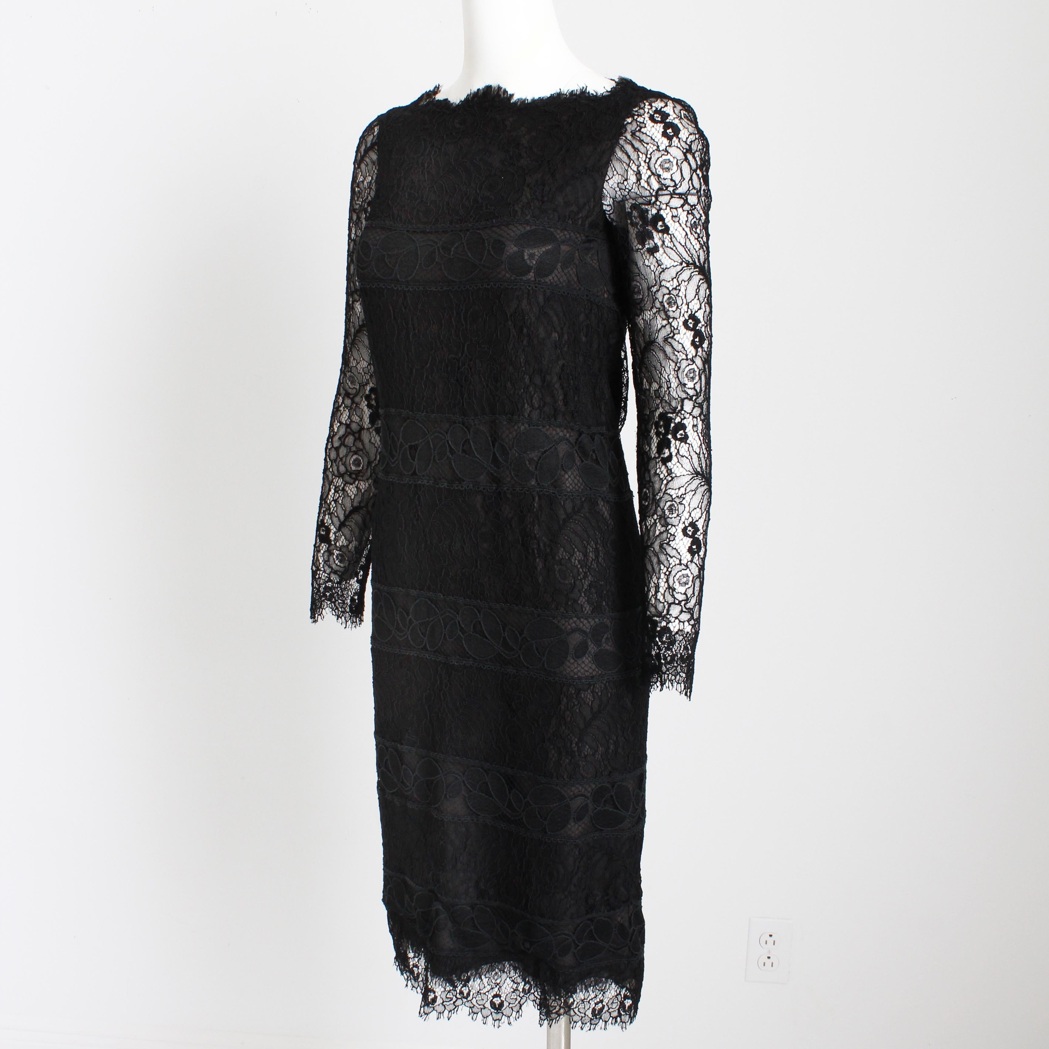 Chanel Dress Cocktail Black Silk Guipure Lace Haute Couture Numbered Vintage LBD For Sale 2