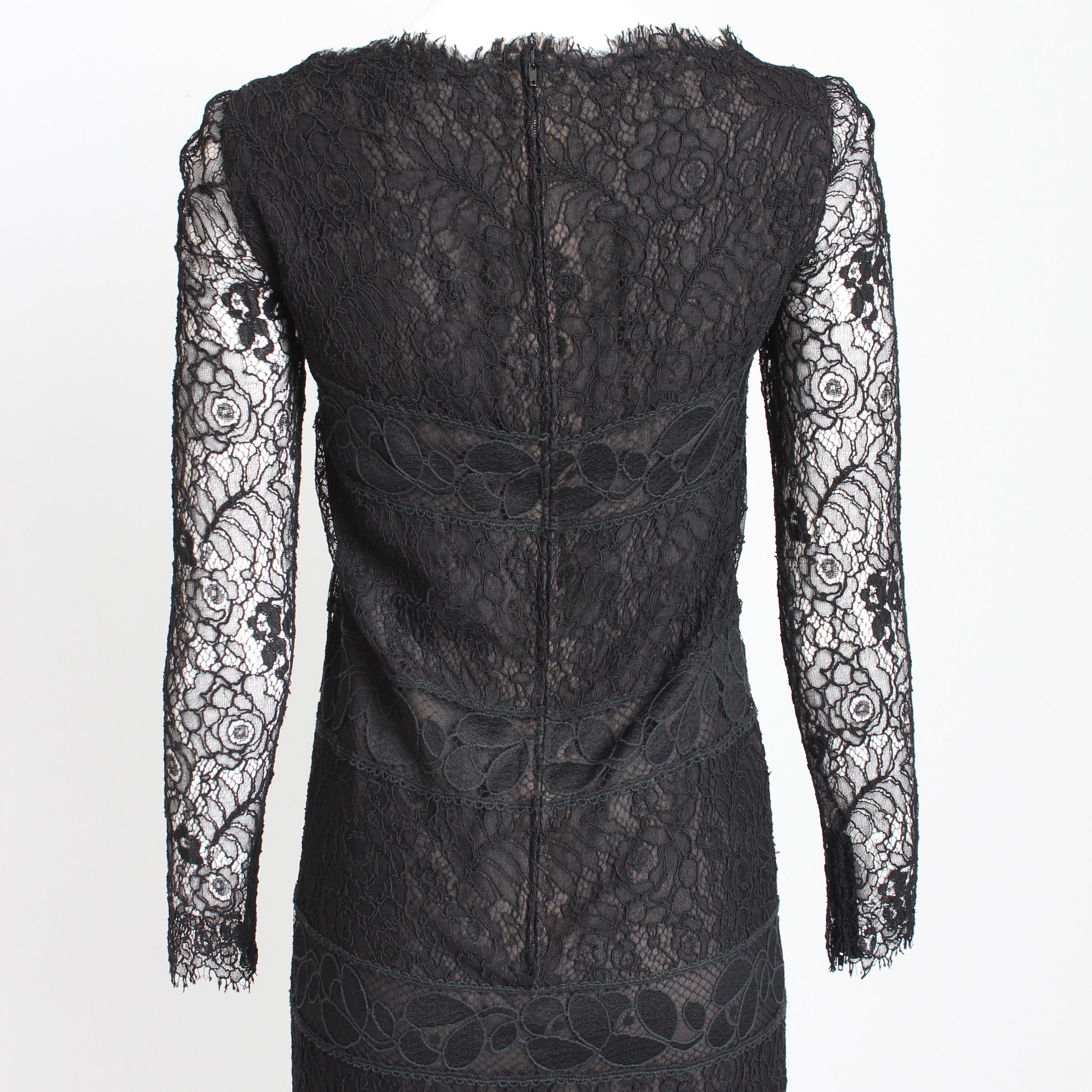 Chanel Dress Cocktail Black Silk Guipure Lace Haute Couture Numbered Vintage LBD For Sale 5