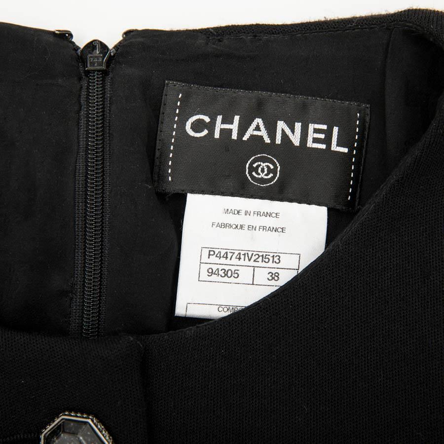 CHANEL Dress in Black Wool Jersey Size 38FR 4