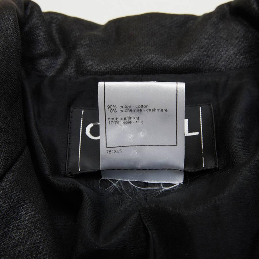 CHANEL Dress Jacket in Black Cotton and Cashmere Size 36FR 4