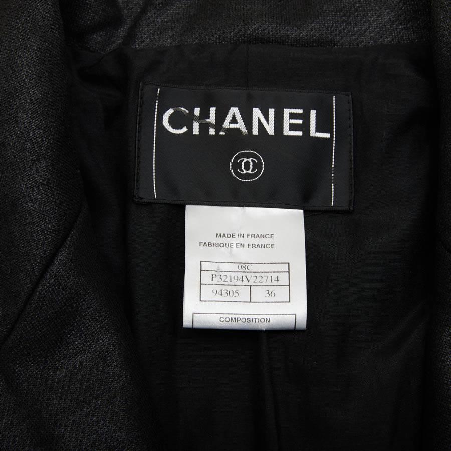 CHANEL Dress Jacket in Black Cotton and Cashmere Size 36FR 5