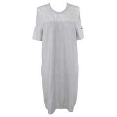 CHANEL Dress Knit Sweater Cashmere Grey Short Sleeve 2013 Pre-Fall 13 Sz 46