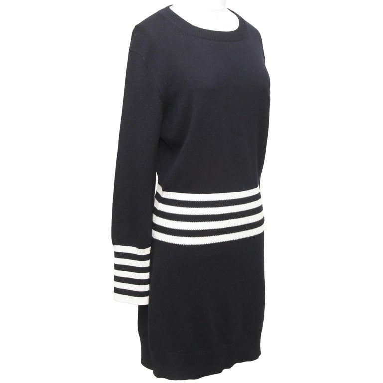 Chanel Seoul CC Buttons Belted Cashmere Jumper For Sale at 1stDibs