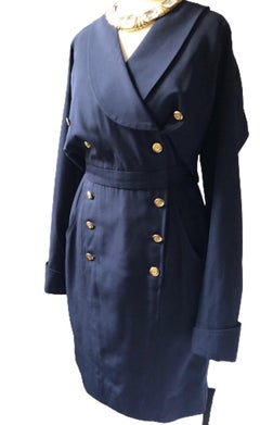 CHANEL Dress Vintage CHANEL Classic CC Logos Double Breasted