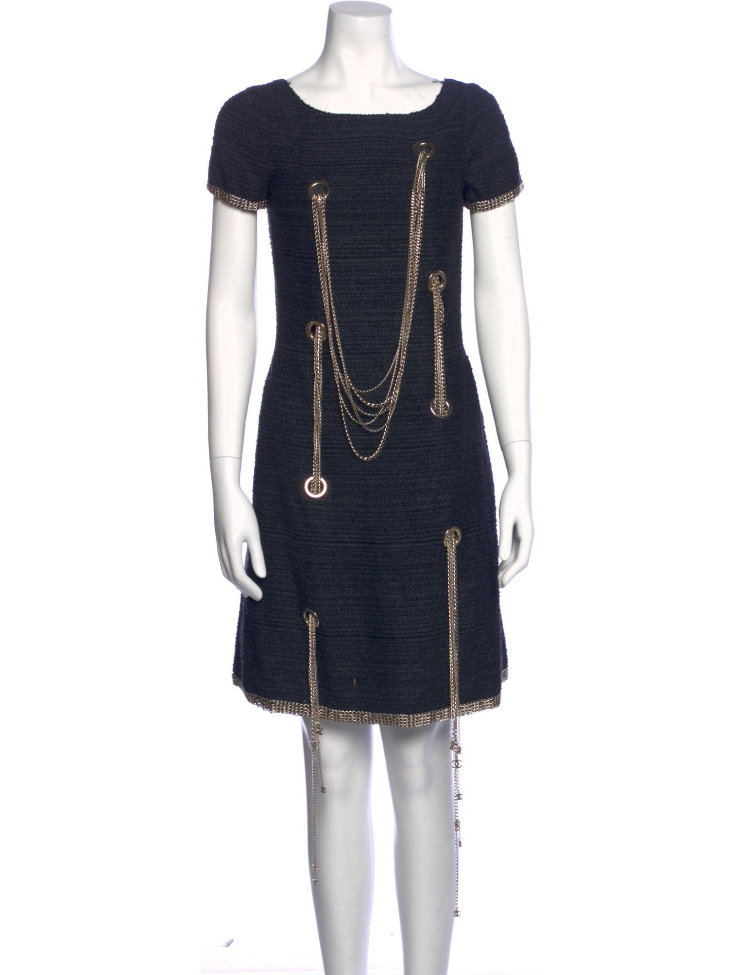 Women's Chanel Dress With CC Chains 2008 Runway By  Karl Lagerfeld  Size 34FR
