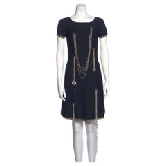 Chanel Dress With CC Chains 2008 Runway By  Karl Lagerfeld  Size 34FR