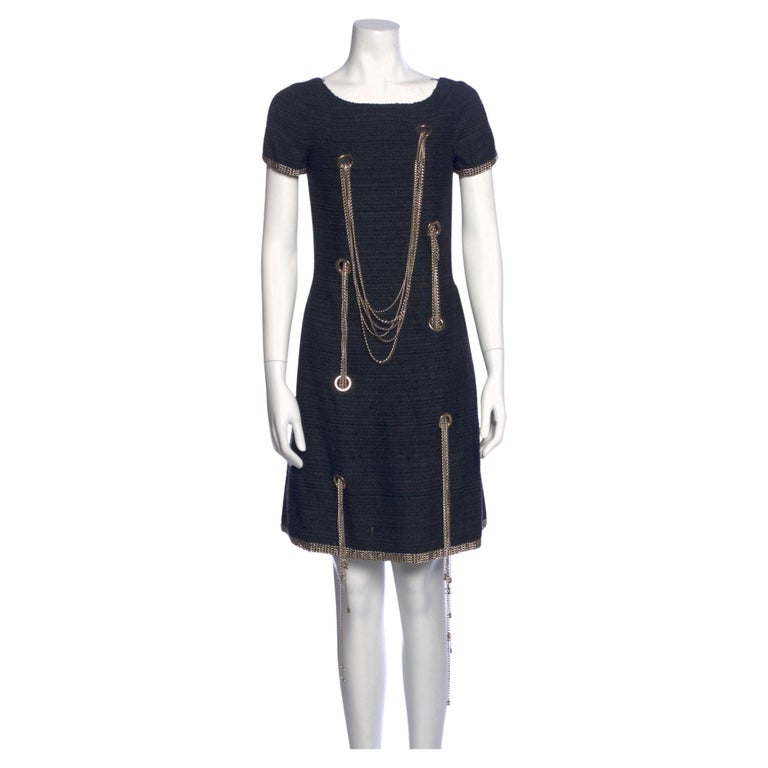 Chanel Dress With CC Chains 2008 Runway By Karl Lagerfeld Size 34FR at ...