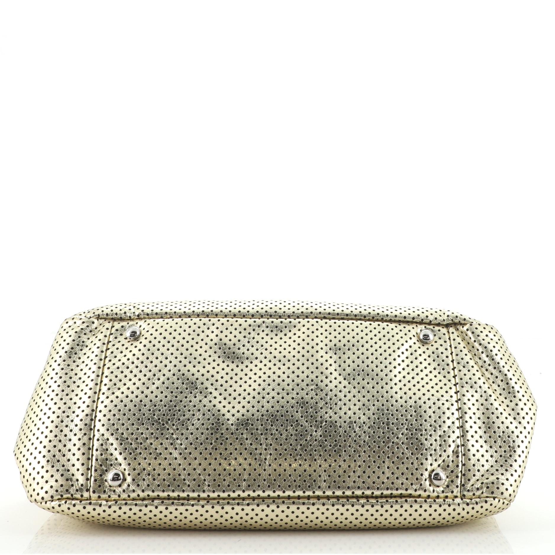 Women's or Men's Chanel Drill Accordion Flap Bag Perforated Leather Small
