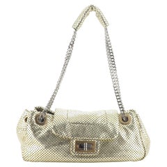 Chanel Drill Akkordeon Klappe Tasche Perforiertes Leder