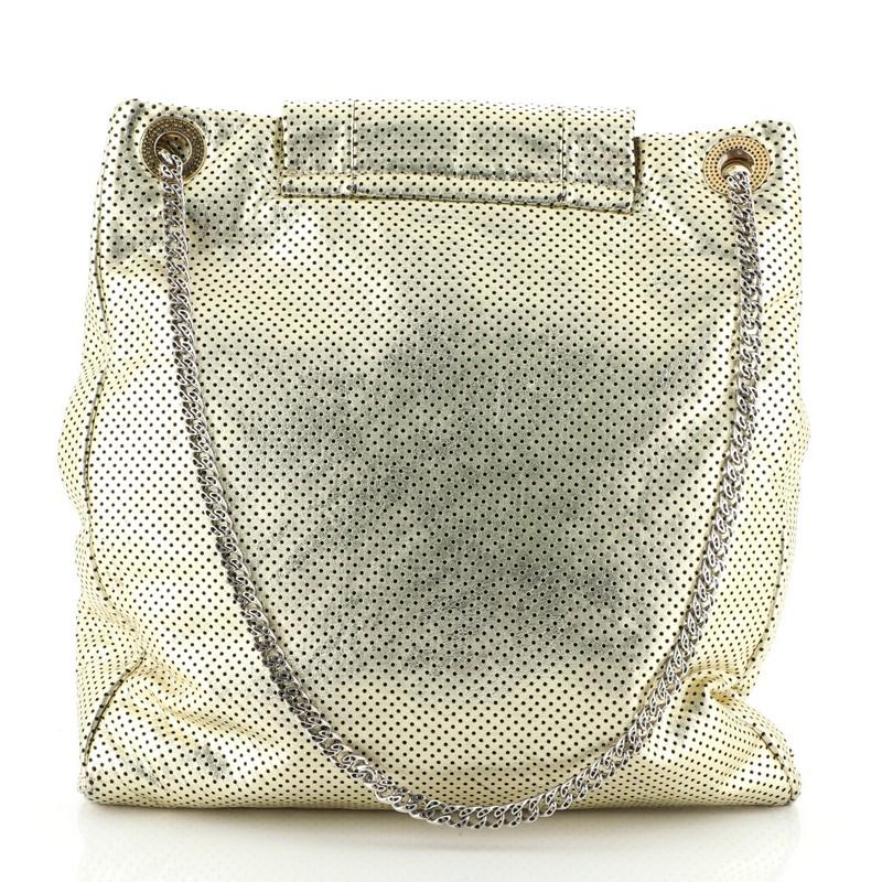 Beige Chanel Drill Tote Perforated Leather Large