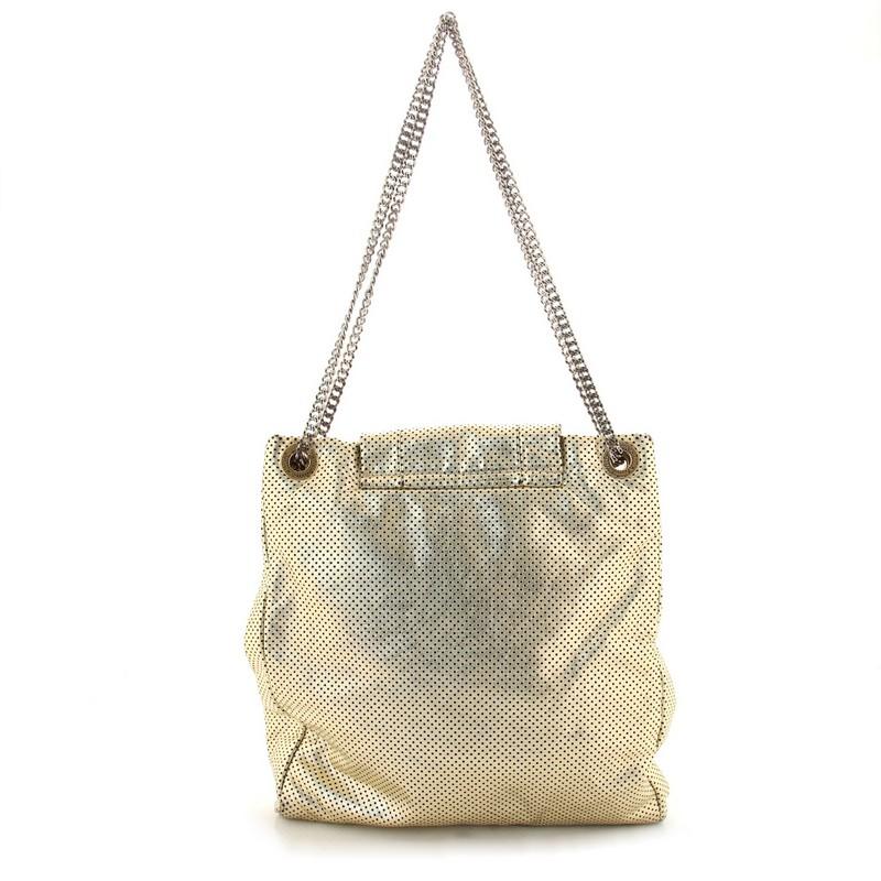 Beige Chanel Drill Tote Perforated Leather Large