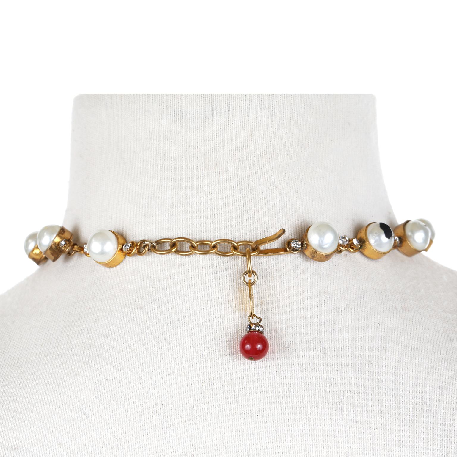 Women's Chanel Dripping Gripoix and Pearl Choker