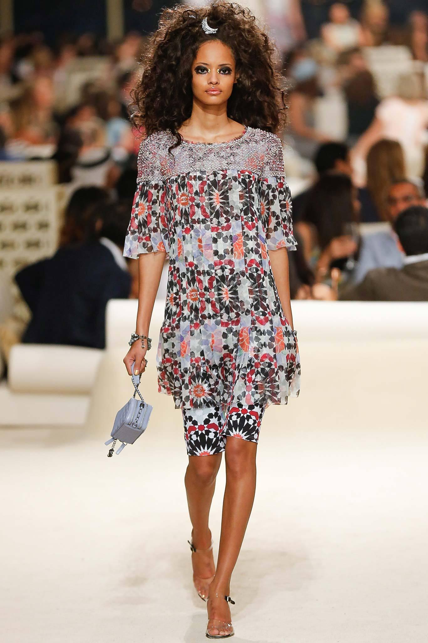 Gray Chanel Dubai CC Logo Mosaic Relaxed Suit
