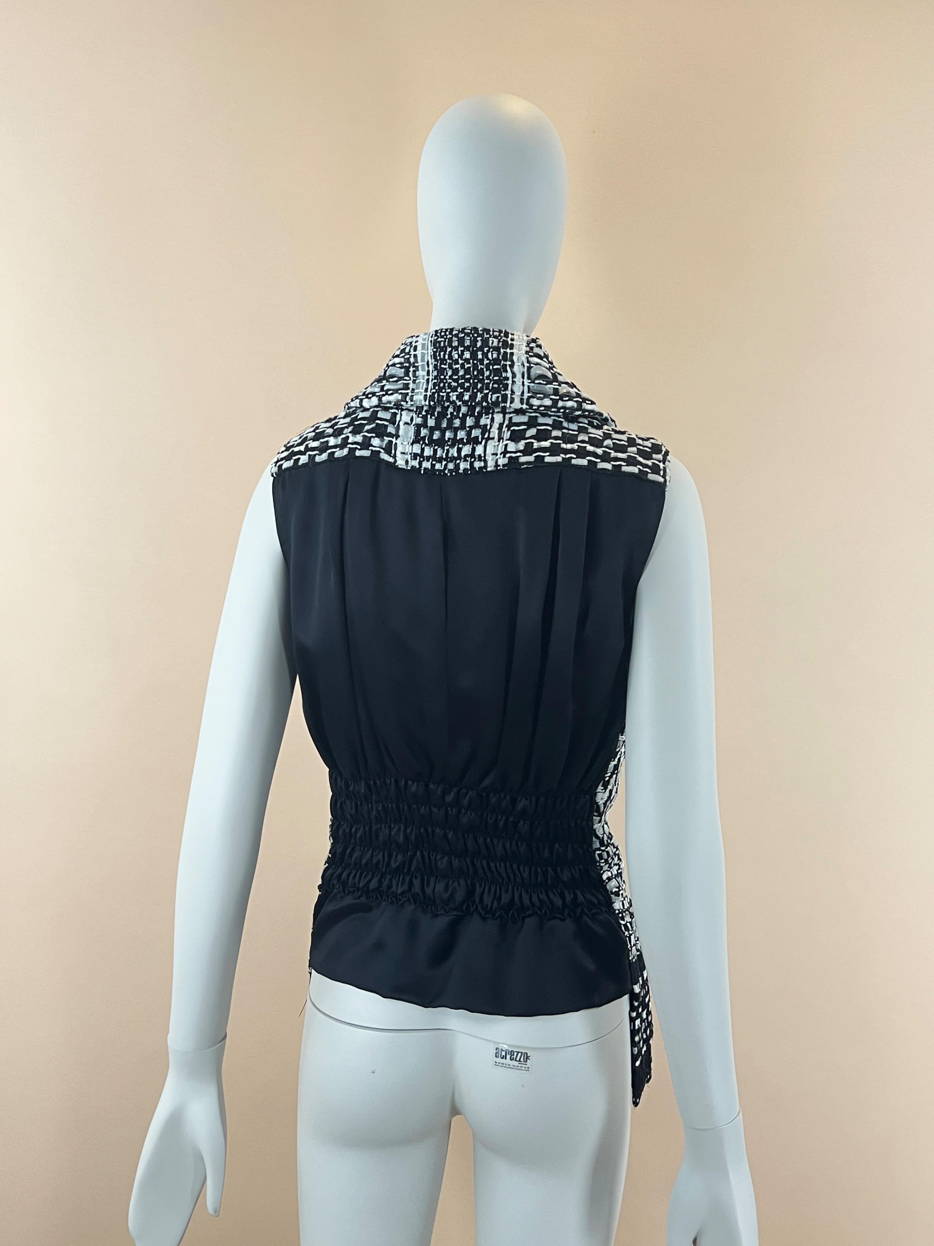 Chanel Dubai Collection Black & White Ribbon Tweed Vest 5
