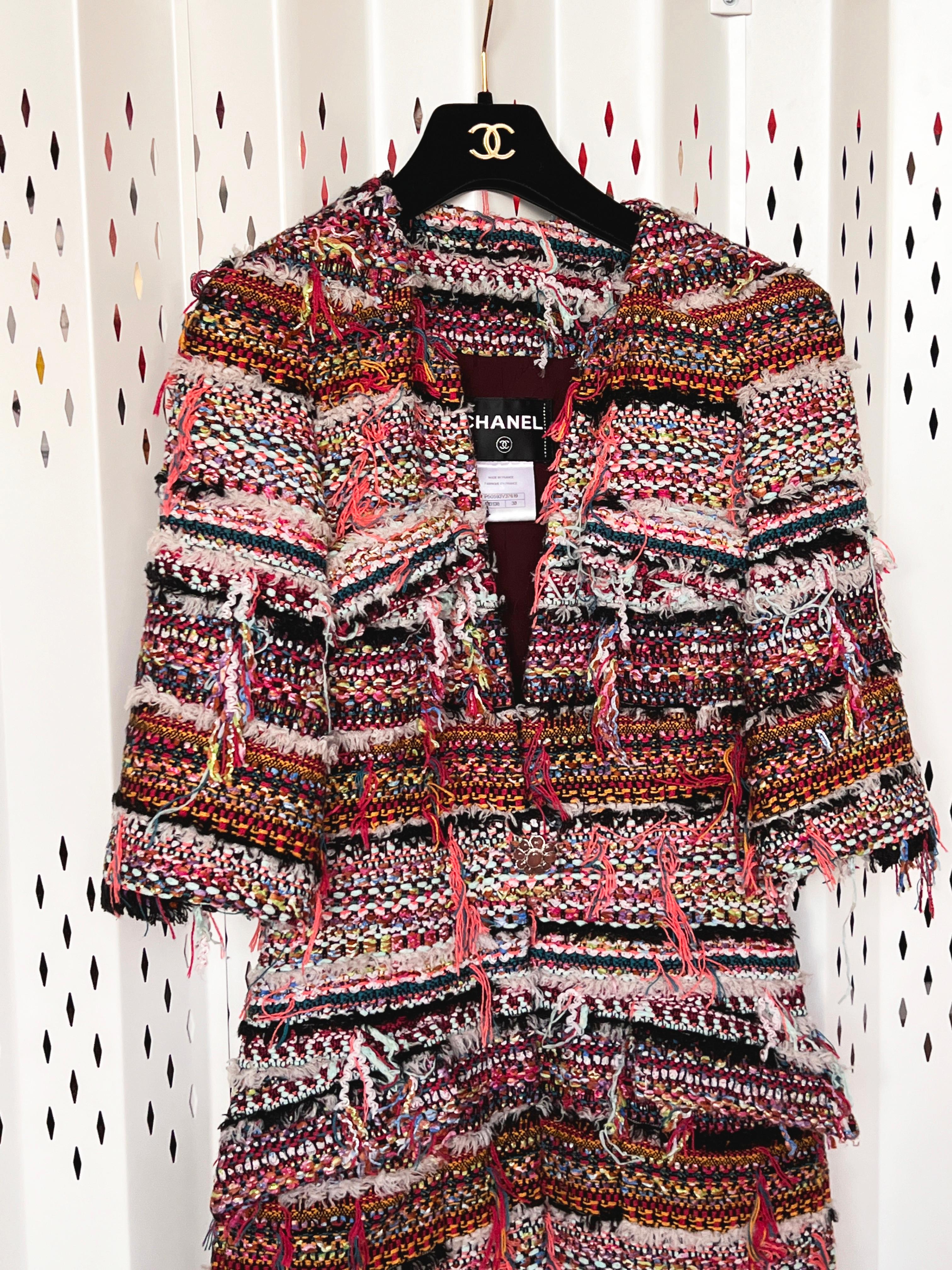 Chanel Dubai Collection Runway Fringed Tweed Jacket 4
