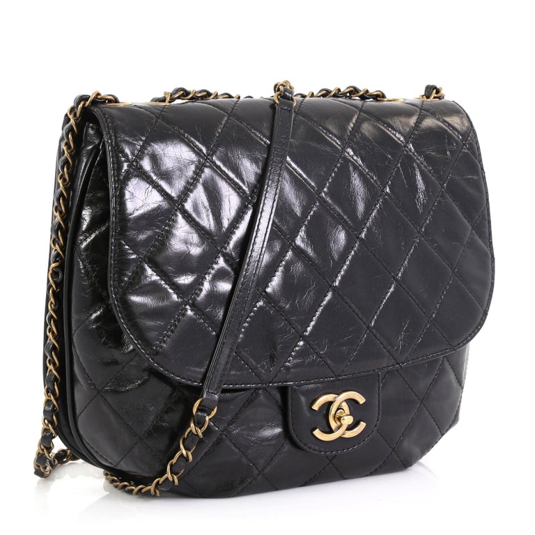 Chanel Dubai Messenger Bag Quilted Aged Calfskin Small at 1stDibs