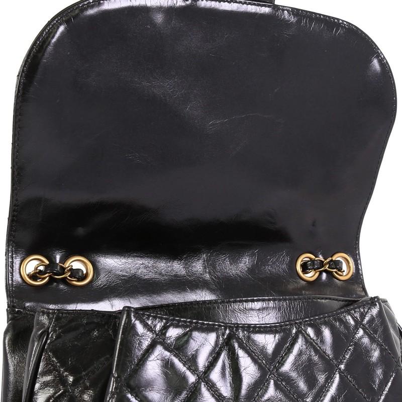 Black Chanel Dubai Messenger Bag Quilted Aged Calfskin Medium
