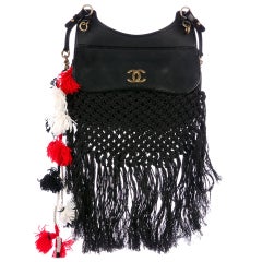 Chanel Dubai Resort Runway Limited Edition Fringe Crochet Pom Pom Bag