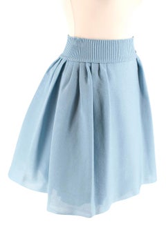 Chanel Duck Egg Lurex Pleated Skater Skirt - Size US 4