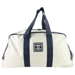 Chanel Duffle Bicolor Sports 220713 Beige X Black Canvas Satchel