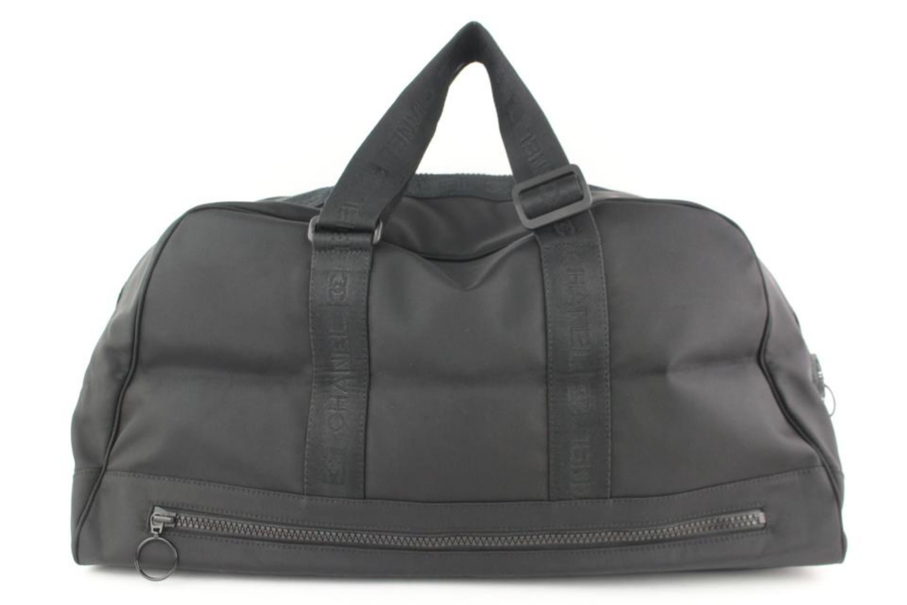 Chanel Duffle Cc Logo Sports Boston 19cz1106 Black Canvas Weekend/Travel Bag For Sale 1