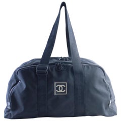 Chanel Large Chanel Sports Line Black Nylon Boston Duffle Bag