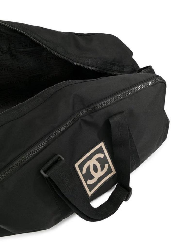 Chanel Duffle Extra Large Cc Logo Holdall 1ca516 Black Nylon Weekend/Travel Bag 6