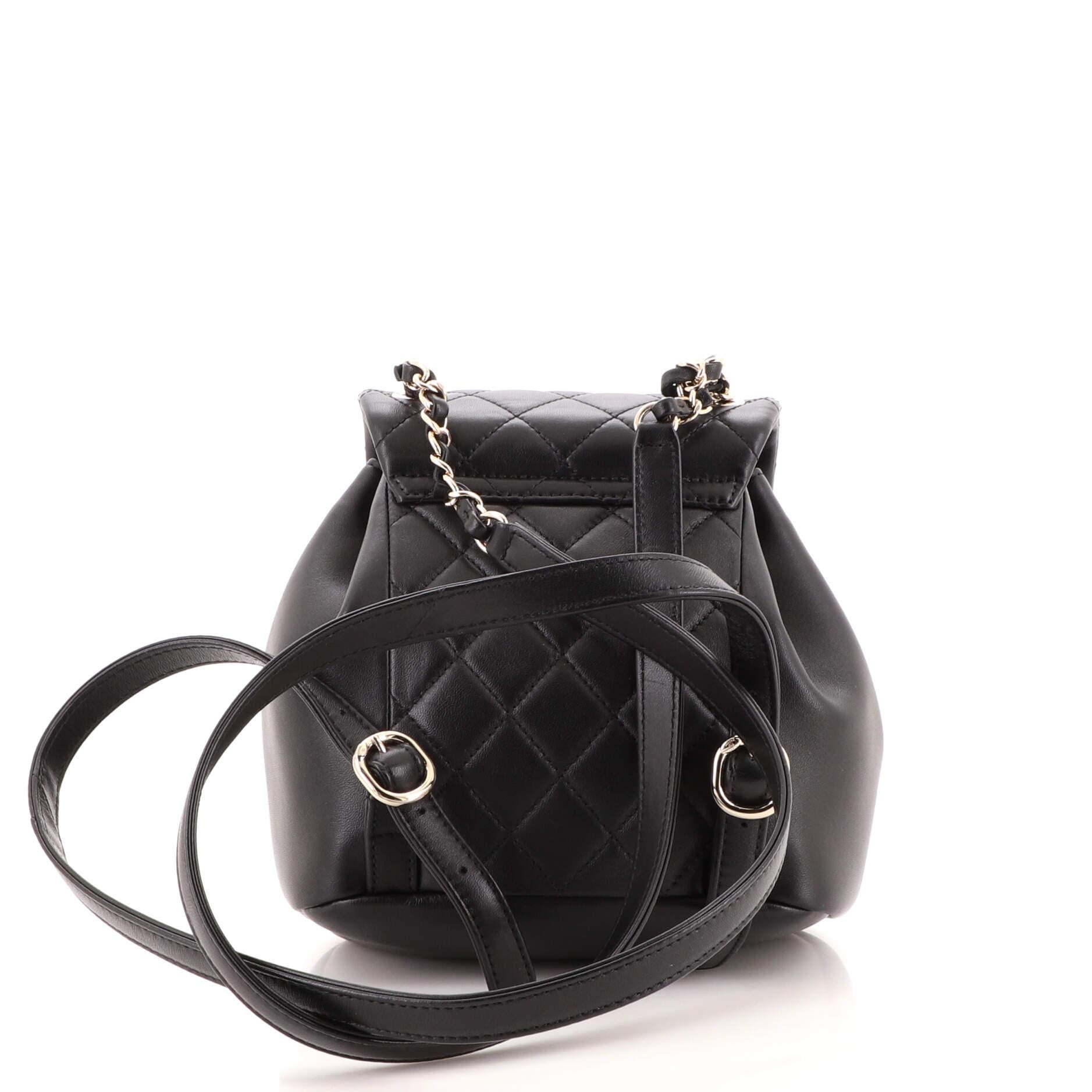 Women's Chanel Duma Drawstring Backpack Quilted Lambskin Small