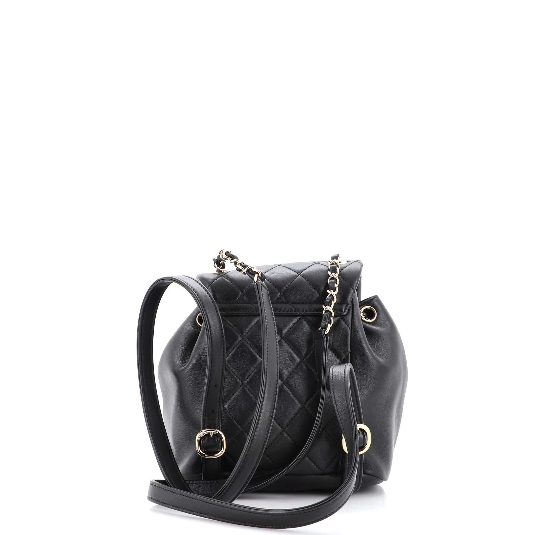 Women's Chanel Duma Drawstring Backpack Quilted Lambskin Small