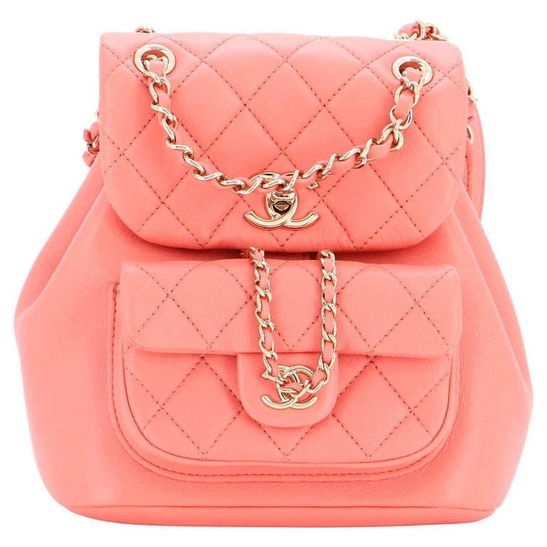Chanel Duma Drawstring Backpack Quilted Lambskin Small For Sale at 1stDibs